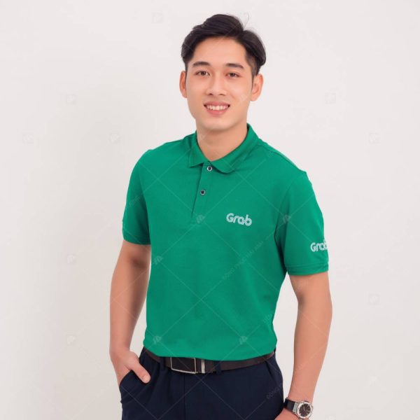 áo Polo đồng phục công ty Grab màu xanh