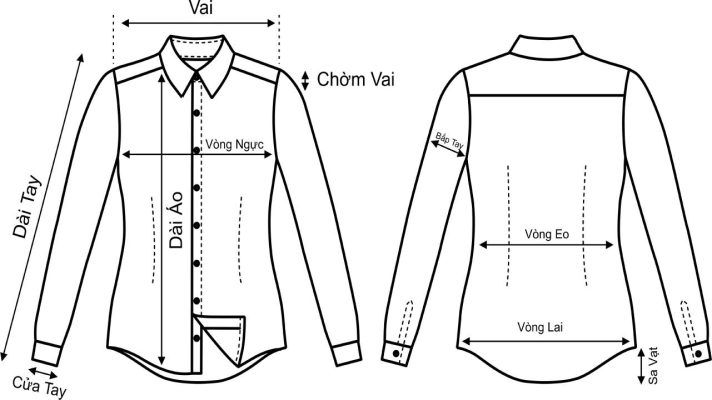 Cấu tạo cơ bản của áo sơ mi nữ đẹp dân may mặc nhất định phải biết