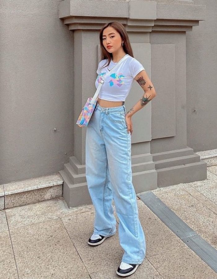 Phong cách phối đồ đầy lôi cuốn với jordan 1 và croptop