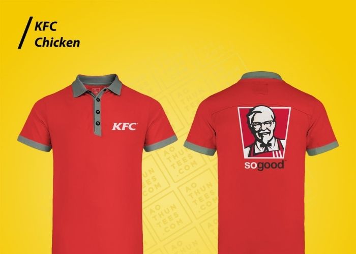 Mẫu áo polo đồng phục kfc cổ bẻ