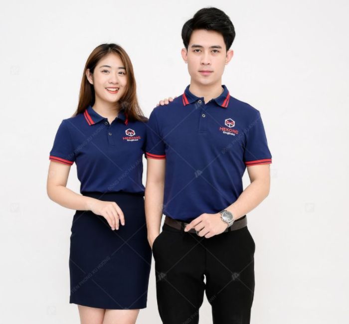 Nên may đồng phục công ty bằng vải cotton với các mẫu áo polo