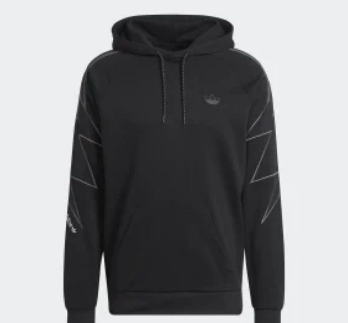 Mẫu áo hoodie nam adidas màu đen họa tiết tay áo