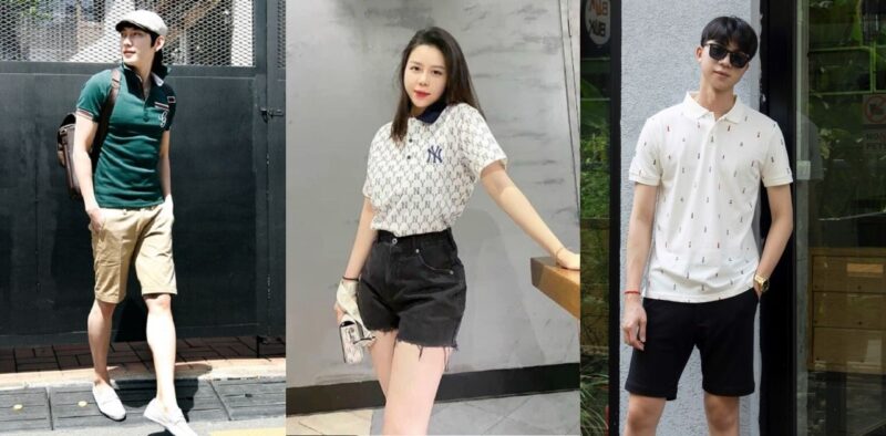 Cách phối đồ áo polo quần short cho cả nam và nữ