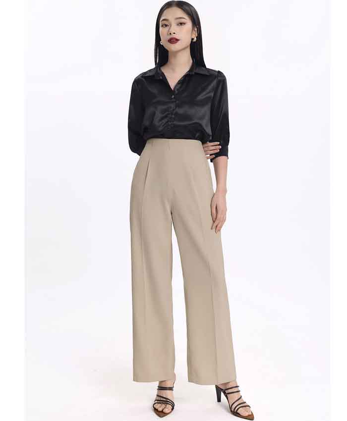 Phong cách trang nhã từ mẫu quần culottes chất liệu vải mềm mại